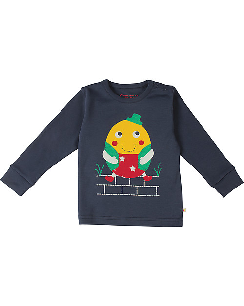 Frugi Little Long John PJs, Navy/Humpty Dumpty - 100% Organic Cotton Pyjamas