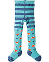Frugi Little Norah Tights, Aqua/Foxes - Organic Cotton (soft, cosy and non-scratchy) Tights