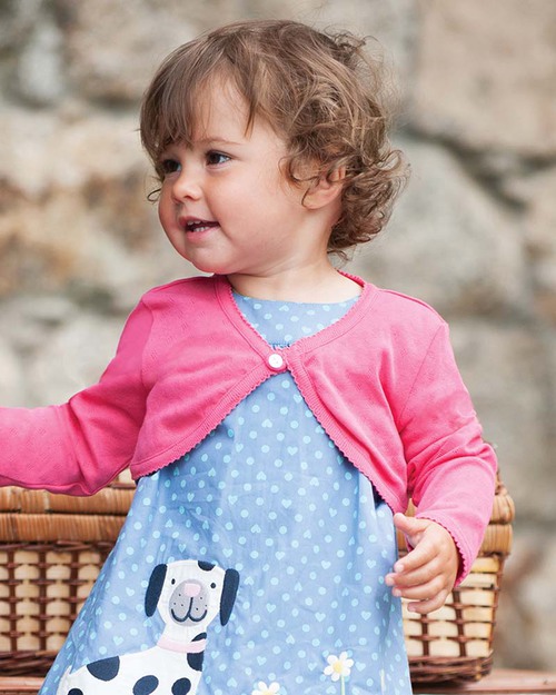 Frugi Little Pointelle Cardigan - Raspberry Pink - 100% Organic Cotton! Cardigans
