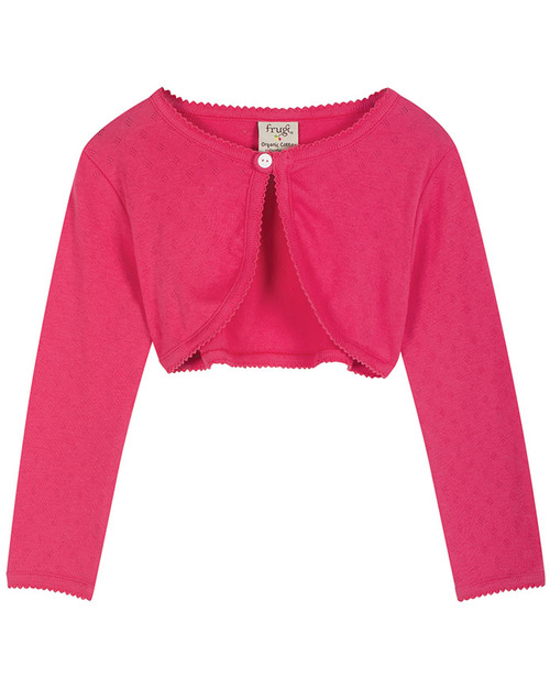 Frugi Little Pointelle Cardigan - Raspberry Pink - 100% Organic Cotton! Cardigans
