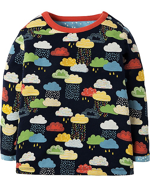 Frugi Little Rory Reversible Top, Warm Scandi Skies - Organic cotton Long Sleeves Tops