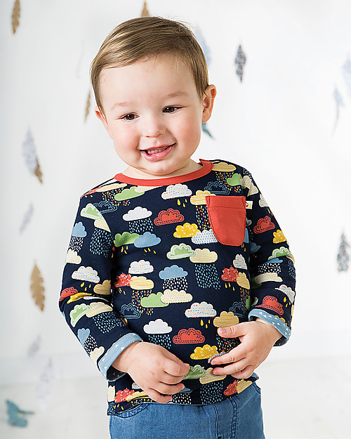 Frugi Little Rory Reversible Top, Warm Scandi Skies - Organic cotton Long Sleeves Tops
