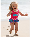 Frugi Little Sally Swimsuit, Raspberry/Fish - UPF 50+! Swimsuits