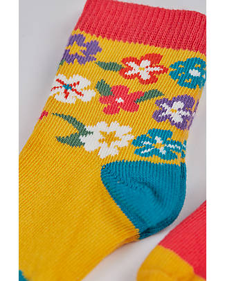 Frugi Little Socks 3 Pack - Pegasus Rainbow Flowers - Organic Cotton Socks