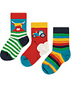 Frugi Little Socks 3 Pack - Tractor Multipack - Elasticated Organic Cotton Socks
