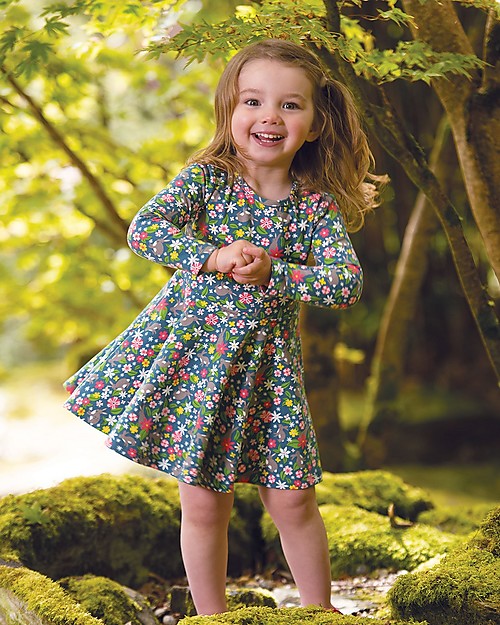 Frugi Little Sofia Skater Dress - Rabbit Fields - Organic cotton Dresses_