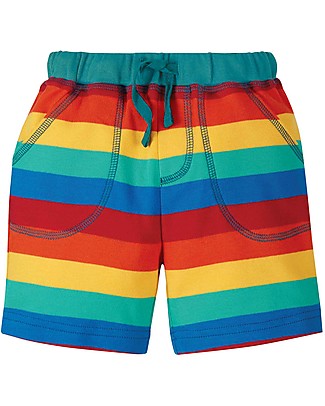 Frugi Little Stripy Shorts - Rainbow Stripe Shorts