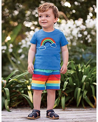Frugi Little Stripy Shorts - Rainbow Stripe Shorts