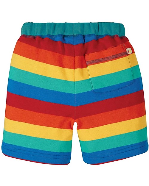 Frugi Little Stripy Shorts - Rainbow Stripe Shorts