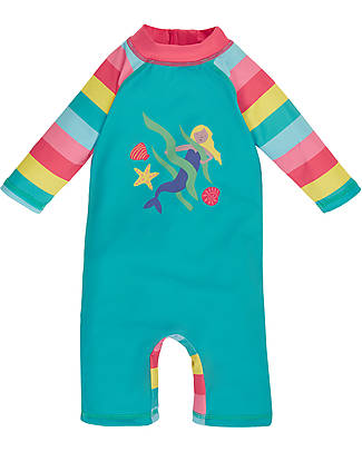 Frugi Little Sun Safe Suit - Daffodil Stripe/Mermaid Swimsuits