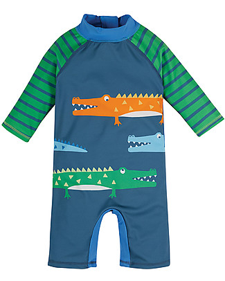 Frugi Little Sun Safe Suit - India Ink/Croc - UPF 40+ Uv-Safe Sunsuits