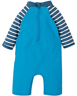 Frugi Little Sun Safe Swimsuit - Motosu Blue/Shark - UPF 50+ Rompers