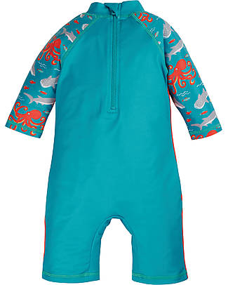Frugi Little Sun Safe Swimsuit - Tiger Orange/Octopus - UPF 40+ Uv-Safe T-shirt