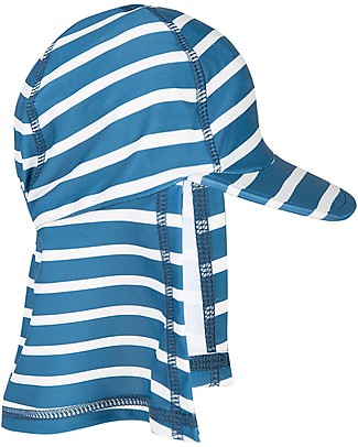 Frugi Little Swim Legionnaires Hat - Steely Blue Stripes - UPF 50 Sunhats