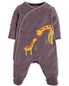 Frugi Little Swoop Babygrow, Mauve/Giraffes - Organic cotton Babygrows