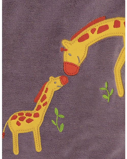 Frugi Little Swoop Babygrow, Mauve/Giraffes - Organic cotton Babygrows