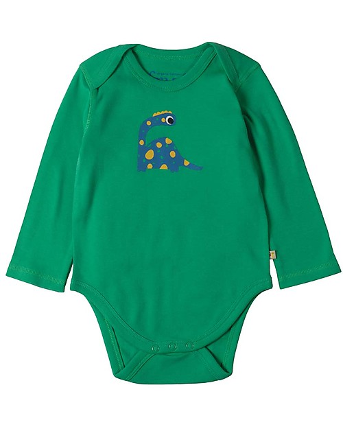 Frugi Long Sleeved Bodysuit, Dinos - Pack of 3 - 100% Organic Cotton Long Sleeves Bodies