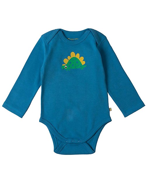 Frugi Long Sleeved Bodysuit, Dinos - Pack of 3 - 100% Organic Cotton Long Sleeves Bodies