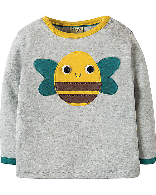 Frugi Long Sleeves Button Off 4 in 1 Applique Top, Farm - 100% organic cotton Long Sleeves Tops
