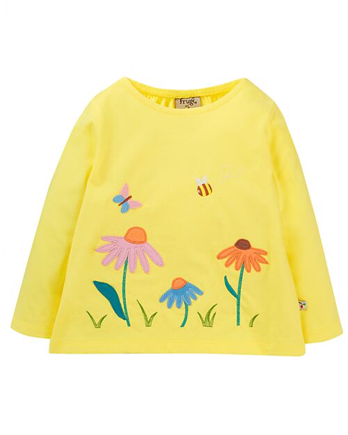 Frugi Long Sleeves Shirt with Appliqué - Yellow - Organic Cotton Long Sleeves Tops