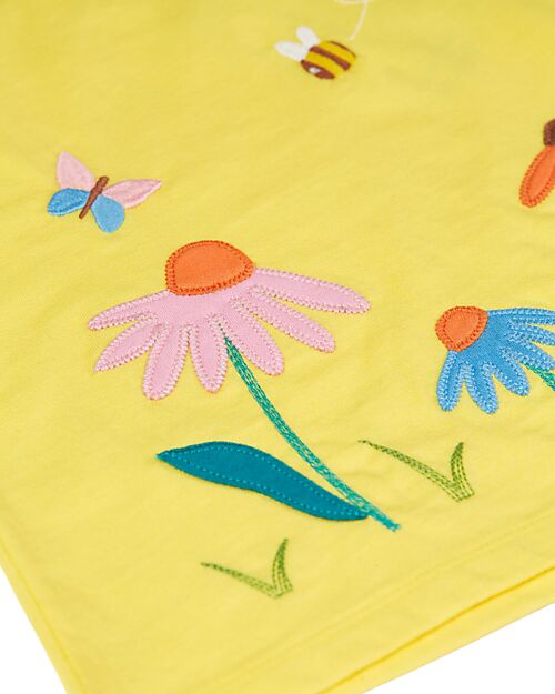 Frugi Long Sleeves Shirt with Appliqué - Yellow - Organic Cotton Long Sleeves Tops