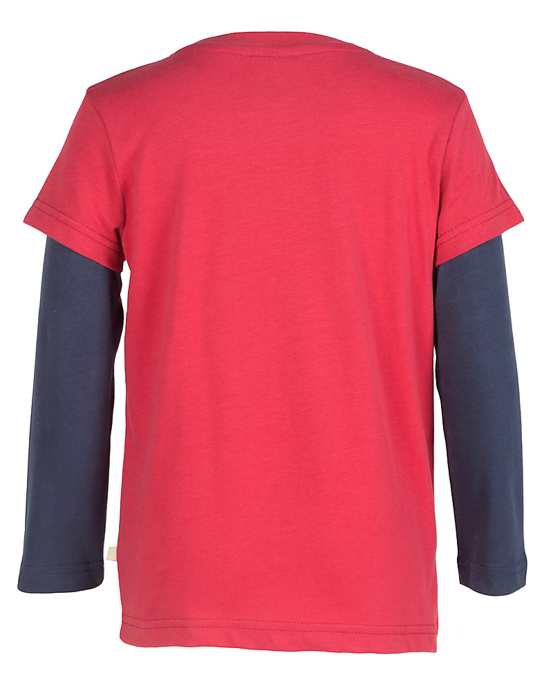 Frugi look out applique top with long sleeves, lobster red/polar ... Applique bambini
