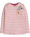 Frugi Louise Pocket Top, Soft Pink Breton/Unicorn - Organic cotton Long Sleeves Tops