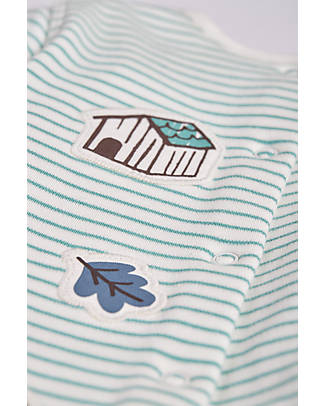 Frugi Lovely Applique Patch Babygrow - Moss Breton/Hedgehog Babygrows