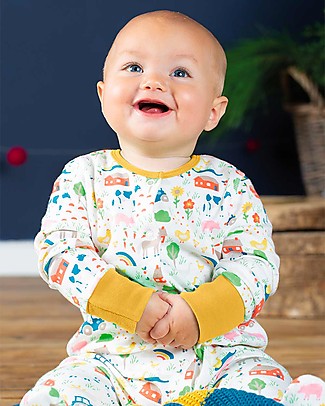 Frugi Lovely Babygrow - Life At The Farm - 100% Organic Cotton Babygrows