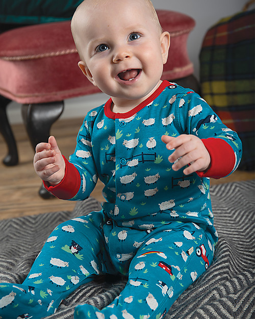 Frugi Lovely Babygrow - Sheepdogs - Organic Cotton Babygrows