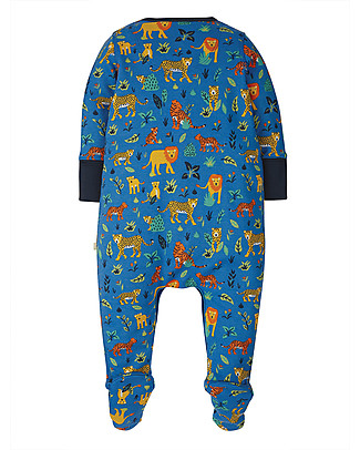 Frugi Lovely Babygrow with Feet - Big Cats - 100% Organic Cotton Babygrows