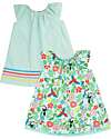Frugi Lowen Reversible Dress - Tropical Birds/Spring Dobby - Organic Cotton Dresses_