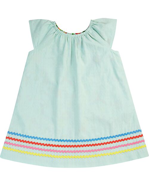 Frugi Lowen Reversible Dress - Tropical Birds/Spring Dobby - Organic Cotton Dresses_