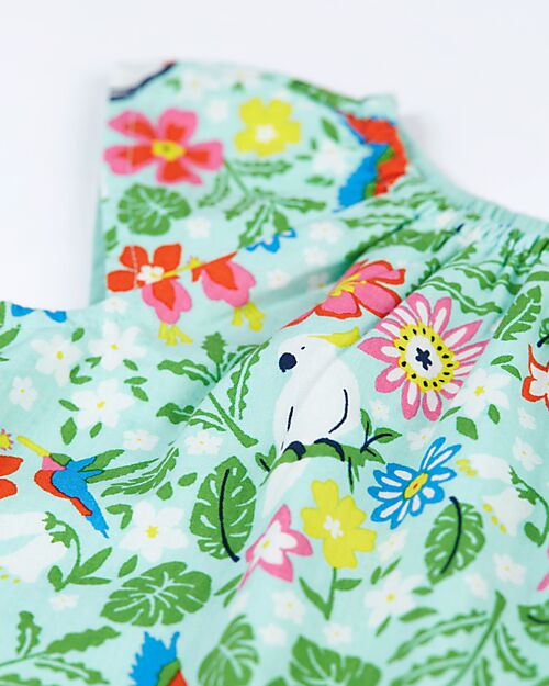 Frugi Lowen Reversible Dress - Tropical Birds/Spring Dobby - Organic Cotton Dresses_