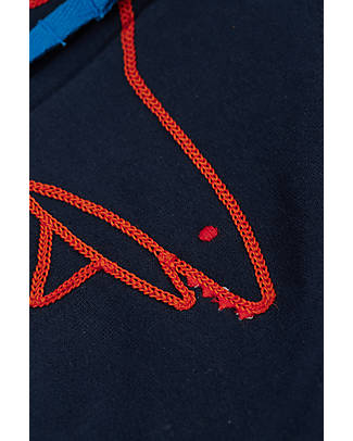 Frugi Luka Zip Up Hoody - Indigo/Sharks - Organic Cotton Sweatshirts