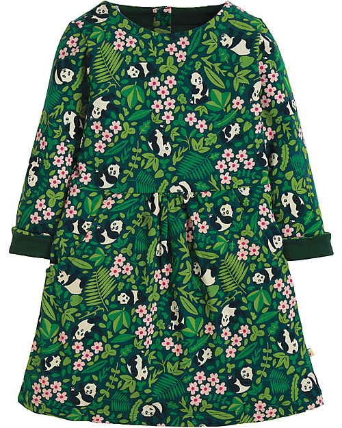 Frugi Lulu Jumper Dress, Panda Floral - Organic Cotton Dresses_