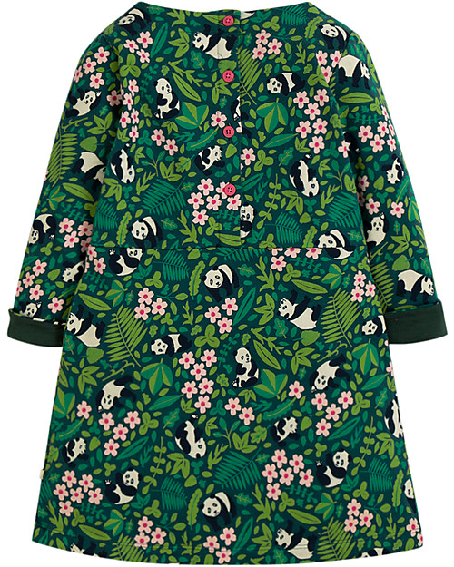 Frugi Lulu Jumper Dress, Panda Floral - Organic Cotton Dresses_