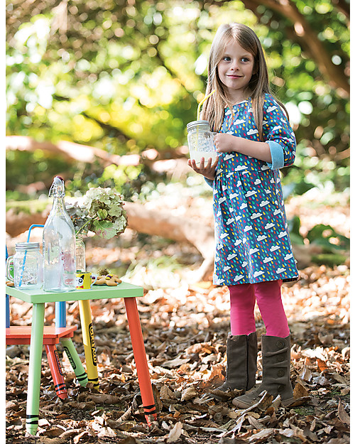 Frugi Lulu Jumper Dress - Rainy Rainbows - 100% Organic Cotton Dresses_