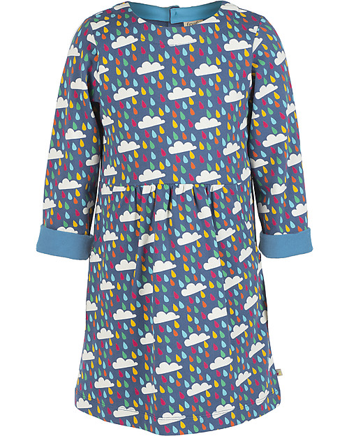 Frugi Lulu Jumper Dress - Rainy Rainbows - 100% Organic Cotton Dresses_