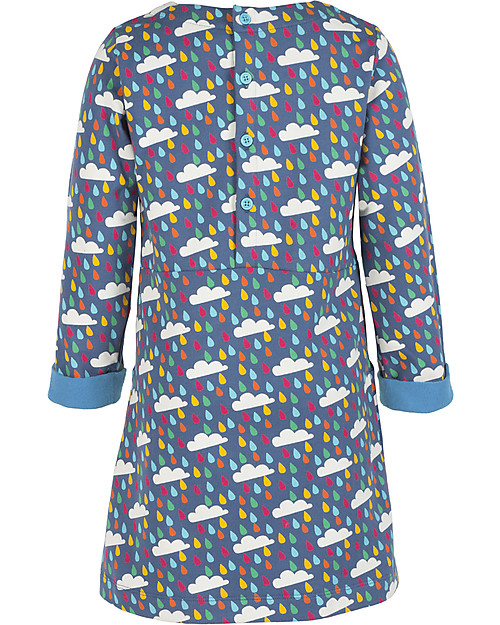 Frugi Lulu Jumper Dress - Rainy Rainbows - 100% Organic Cotton Dresses_