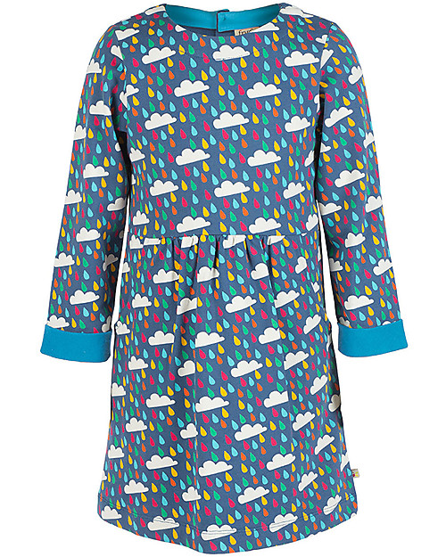 Frugi Lulu Jumper Dress - Rainy Rainbows - 100% Organic Cotton Dresses_
