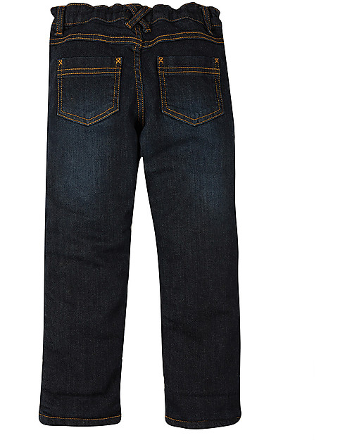 Frugi Lumberjack Lined Jeans - Dark Wash Denim - Elasticated Organic Cotton Jeans