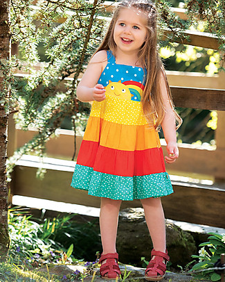 Frugi Mabli Sun Dress - Rainbow Hotchpotch - 100% organic cotton Dresses