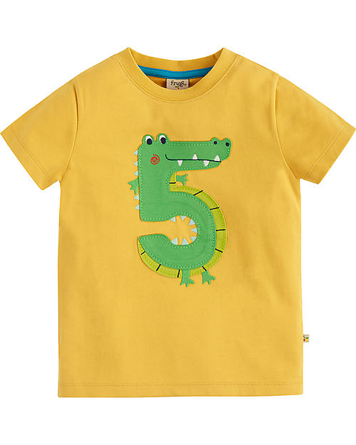 Frugi Magic Number T-Shirt - Bumble Bee/Crocodile - 100% GOTS Organic Cotton T-shirts