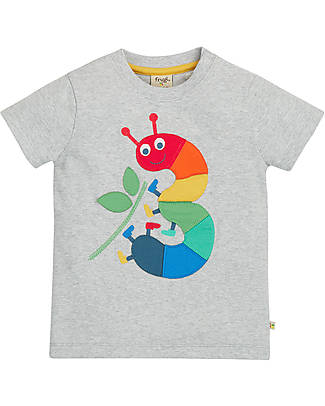 Frugi Magic Number T-Shirt - Grey Marl/Caterpillar - 100% GOTS Organic Cotton T-shirts
