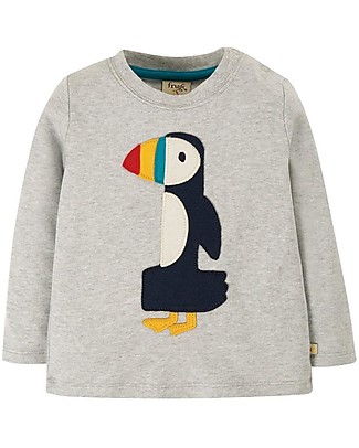 Frugi Magic Number T-Shirt - Grey Marl/Puffin - 100% Organic Cotton Sweatshirts
