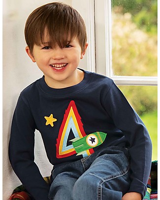 Frugi Magic Number T-Shirt - Indigo/Rocket - 100% Organic Cotton Sweatshirts