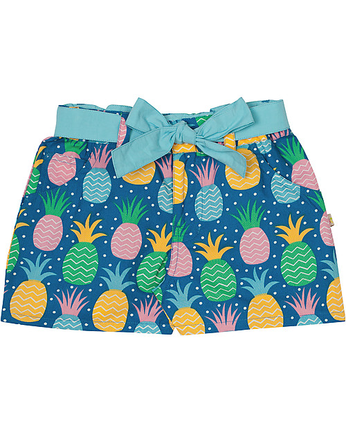 Frugi Martha Summer Shorts, Jazzy Pineapple - 100% Organic Cotton Shorts