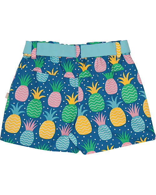 Frugi Martha Summer Shorts, Jazzy Pineapple - 100% Organic Cotton Shorts