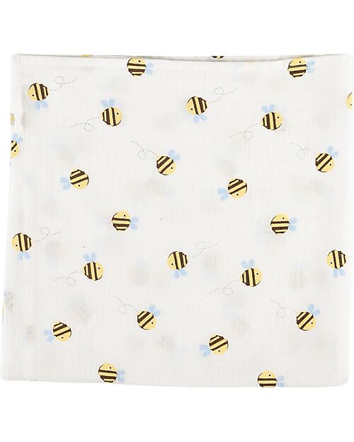 Frugi Marvelous Double Face Swaddle Blanket - Buzzy Bee - 100% Cotton Muslin Muslin Swaddle